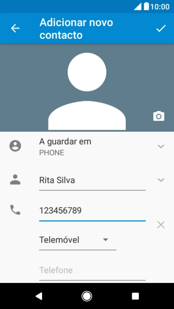 Prima o ícone para aceitar.