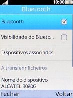 Escolha Visibilidade do Bluetooth para ativar a visibilidade do Bluetooth.