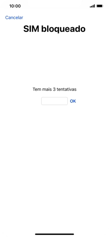 Se o cartão SIM estiver bloqueado, deve introduzir o código PIN e premir OK.