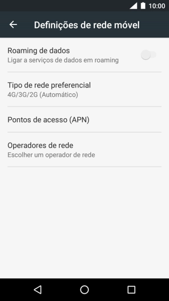Prima Tipo de rede preferencial.