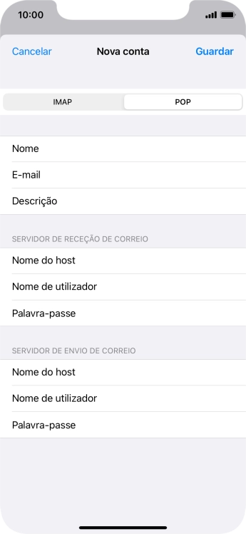 Prima Guardar. A sua conta de e-mail está agora configurada. Se pretender escolher definições adicionais para o servidor de receção e envio, siga os passos seguintes.