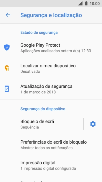 Prima Bloqueio de ecrã e introduza o código adicional de bloqueio do telefone que criou anteriormente.