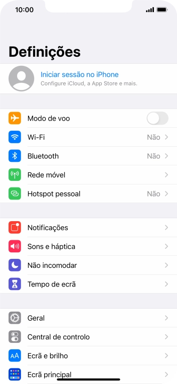 Prima Iniciar sessão no iPhone.