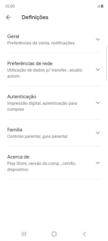Prima Preferências de rede.