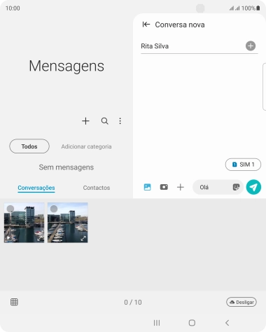 Prima o ícone de galeria e vá até à pasta pretendida.