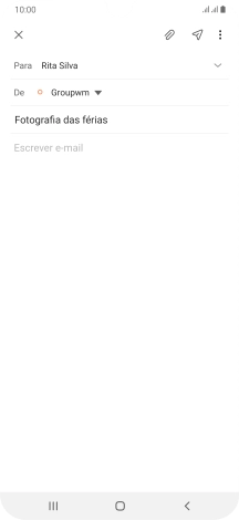 Prima o campo de escrita e escreva o texto do e-mail.