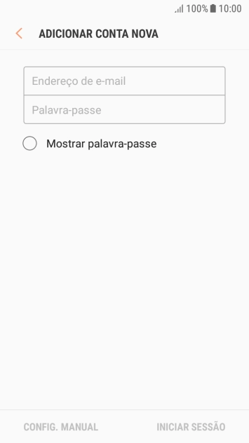 Prima Endereço de e-mail e introduza o seu endereço de e-mail.