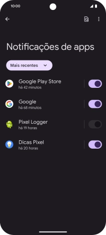 Prima a lista suspensa.