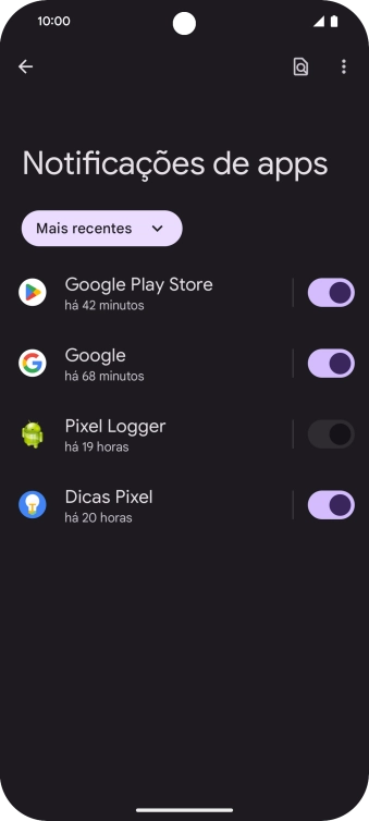 Prima a lista suspensa.