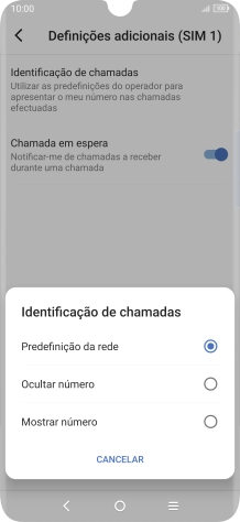 Prima Mostrar número para ativar a visualização do seu número.