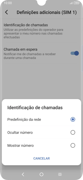 Prima Mostrar número para ativar a visualização do seu número.