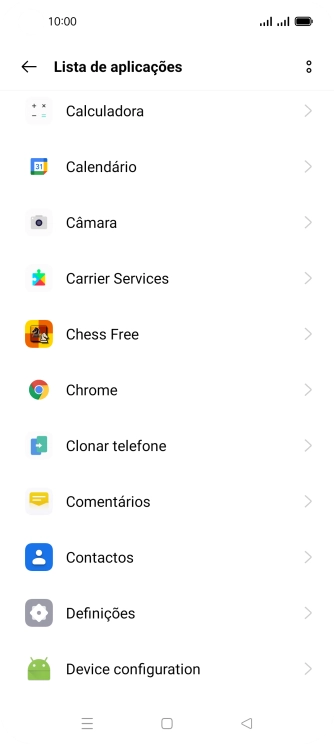 Prima a app pretendida.