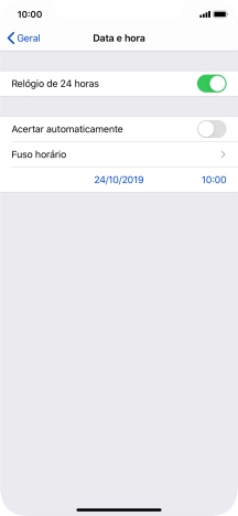 Prima Acertar automaticamente para ativar a função.