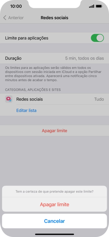 Prima Apagar limite.