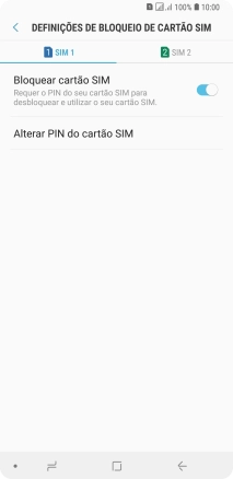Prima o cartão SIM pretendido.