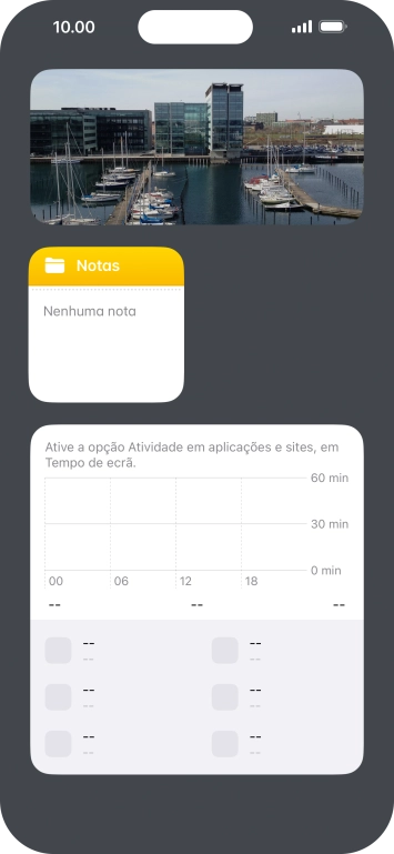 Mantenha premida por um instante a pilha de widgets pretendida.