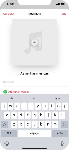 Prima Adicionar música.