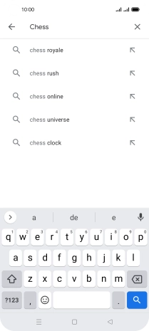 Introduza o nome ou categoria da app pretendida e prima o ícone para pesquisar.