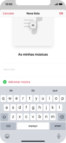 Prima Adicionar música.