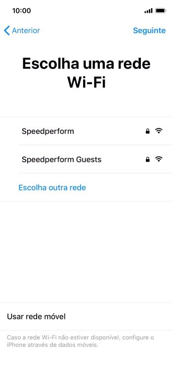 Prima a rede Wi-Fi pretendida.