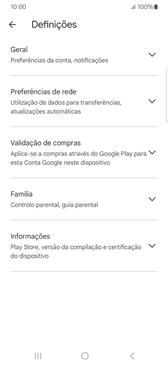 Prima Preferências de rede.