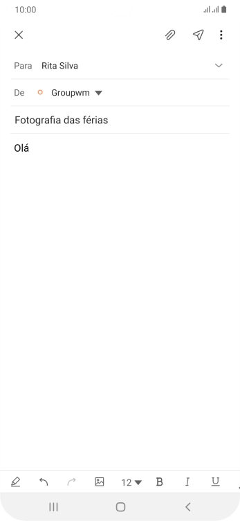 Prima o ícone de anexo.