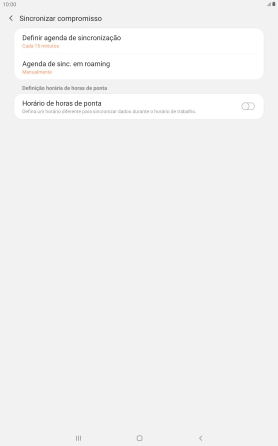 Prima Definir agenda de sincronização.
