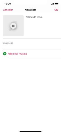 Prima o campo de escrita e introduza o nome da lista de reprodução.