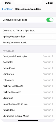 Prima a seta para a esquerda.