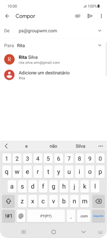 Prima o contacto pretendido.