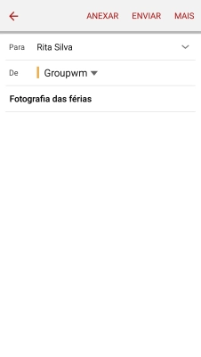 Prima o campo de escrita e escreva o texto do e-mail.