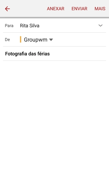 Prima o campo de escrita e escreva o texto do e-mail.
