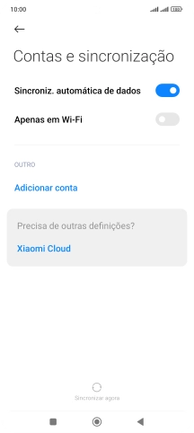 Prima Adicionar conta.