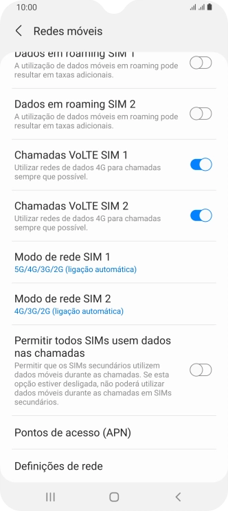 Prima Definições de rede.