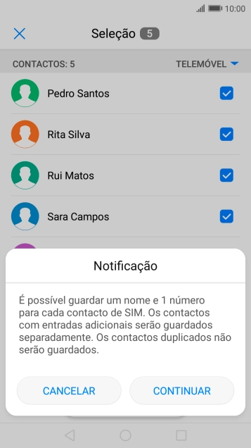 Prima CONTINUAR.