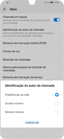 Prima Mostrar número para ativar a visualização do seu número.