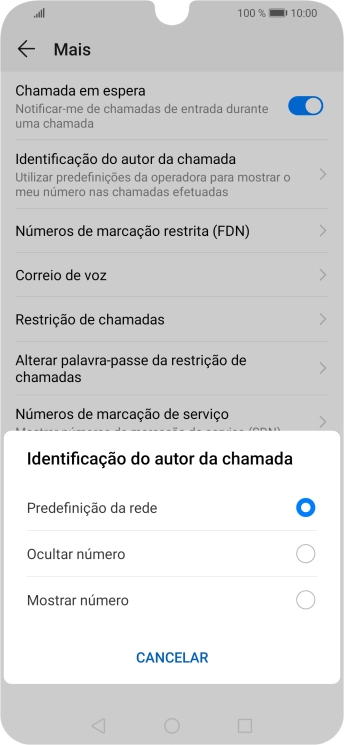 Prima Mostrar número para ativar a visualização do seu número.