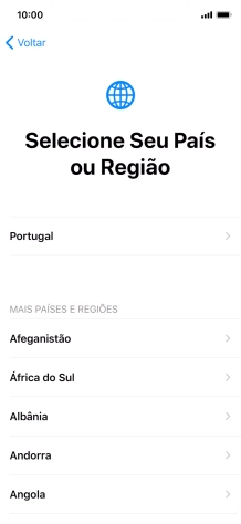 Prima a área ou país pretendido.