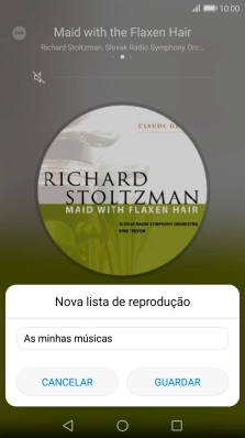 Introduza o nome pretendido para a lista de reprodução e prima GUARDAR.