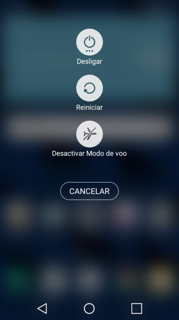 Prima Desactivar Modo de voo para desativar a função.