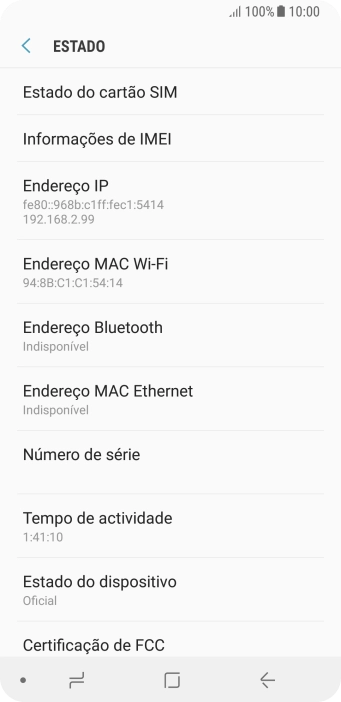 Prima  Informações de IMEI.