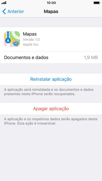 Prima a tecla de início para terminar e voltar ao ecrã inicial.