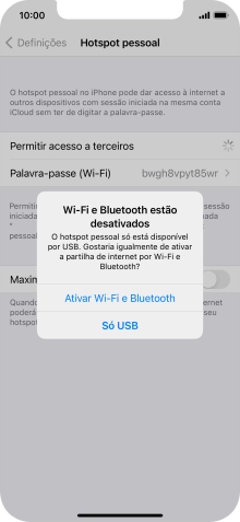 Se o Wi-Fi estiver desativado, prima Ativar Wi-Fi e Bluetooth.
