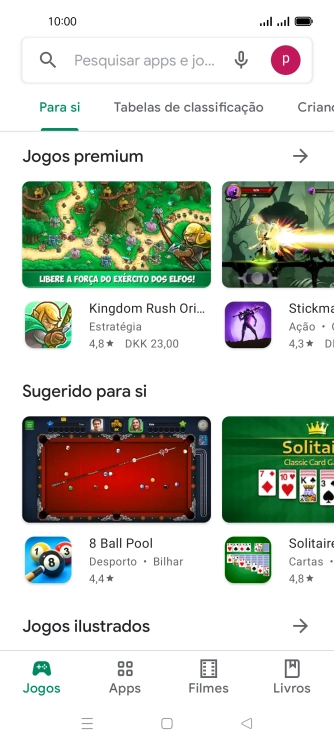 Prima a caixa de pesquisa.