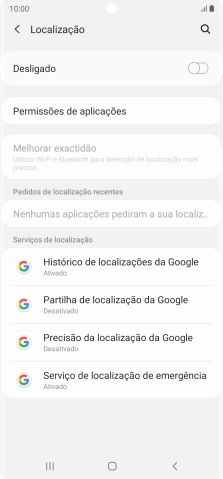 Prima o indicador para ativar ou desativar a função.