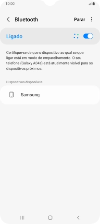 Prima o dispositivo Bluetooth pretendido e siga as indicações no ecrã para emparelhar o dispositivo pretendido com o telefone.