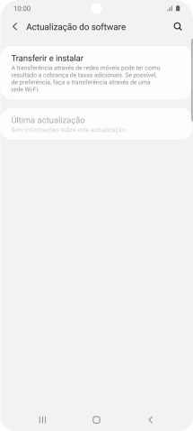 Prima Transferir e instalar. Se existir uma nova versão de software disponível, será agora indicado no ecrã. Siga as indicações no ecrã para atualizar o software do telefone.