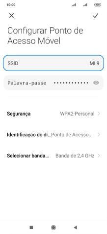 Prima Palavra-passe e introduza a password pretendida.