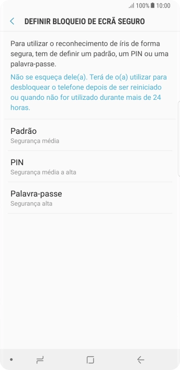 Prima o código de bloqueio do telefone pretendido e siga as indicações no ecrã para estabelecer um código de bloqueio adicional.