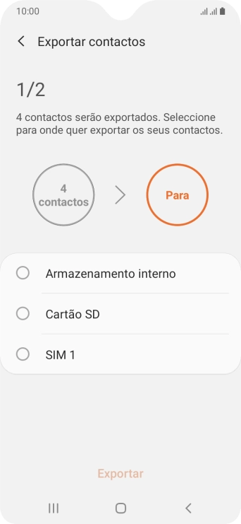 Prima o nome do cartão SIM.